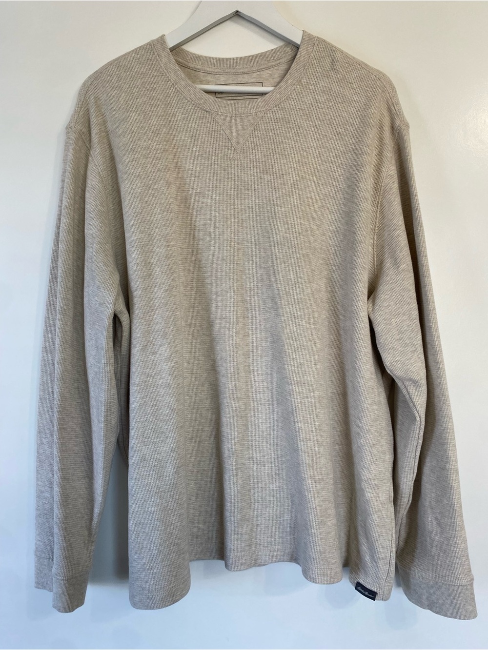Eddie Bauer Men's Crewneck Sweater in Light Beige Heather